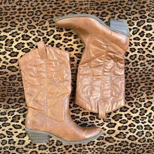 Brown Leather Western Boots